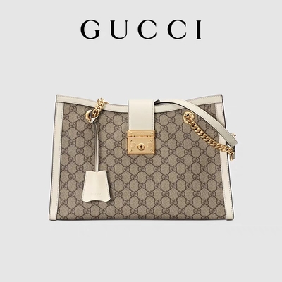 GG Gucci প্যাডলক শোল্ডার ব্যাগ মাঝারি সুপ্রিম ক্যানভাস কাস্টমাইজড