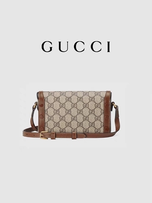9.5oz GUCCI হর্সবিট 1955 মিনি ব্যাগ লেডিস ওয়ালেট বেইজ আবলুস