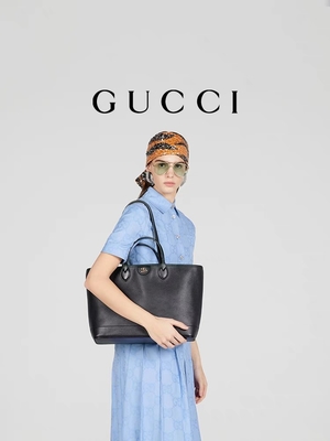 GUCCI ওফিডিয়া ব্র্যান্ডেড শোল্ডার ব্যাগ ছোট মাঝারি দানাদার চামড়া কালো
