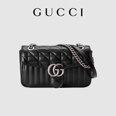 GUCCI GG ব্র্যান্ডেড মেসেঞ্জার ব্যাগ মারমন্ট শোল্ডার ব্যাগ ছোট কুইল্টেড লেদার