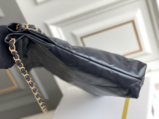 22S Calfskin নেভি চ্যানেল 22 &quot;ট্র্যাশ ব্যাগ&quot; ছোট হ্যান্ডব্যাগ ODM