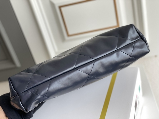 22S Calfskin নেভি চ্যানেল 22 &quot;ট্র্যাশ ব্যাগ&quot; ছোট হ্যান্ডব্যাগ ODM