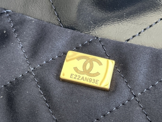 22S Calfskin নেভি চ্যানেল 22 &quot;ট্র্যাশ ব্যাগ&quot; ছোট হ্যান্ডব্যাগ ODM