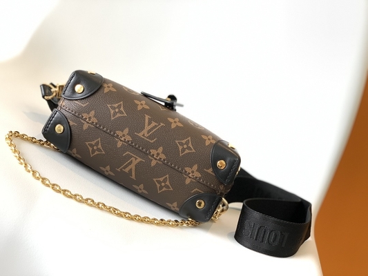 Louis Vuitton কাস্টম ব্র্যান্ডেড ব্যাগ Petite Malle Souple Empreinte মনোগ্রাম বাদামী কালো