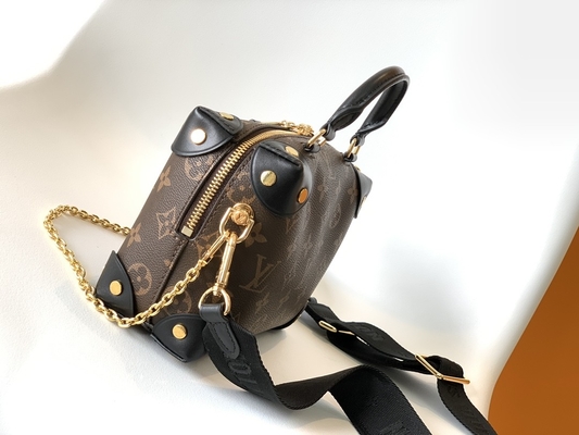 Louis Vuitton কাস্টম ব্র্যান্ডেড ব্যাগ Petite Malle Souple Empreinte মনোগ্রাম বাদামী কালো