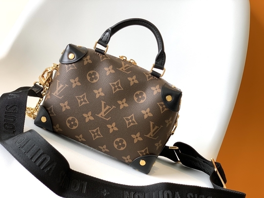 Louis Vuitton কাস্টম ব্র্যান্ডেড ব্যাগ Petite Malle Souple Empreinte মনোগ্রাম বাদামী কালো