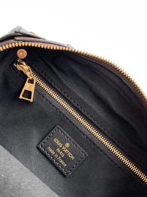 Louis Vuitton কাস্টম ব্র্যান্ডেড ব্যাগ Petite Malle Souple Empreinte মনোগ্রাম বাদামী কালো