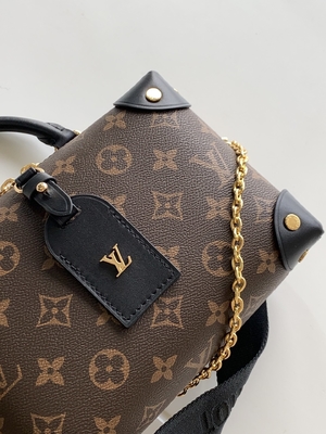 Louis Vuitton কাস্টম ব্র্যান্ডেড ব্যাগ Petite Malle Souple Empreinte মনোগ্রাম বাদামী কালো