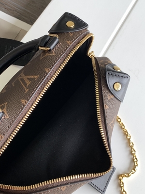 Louis Vuitton কাস্টম ব্র্যান্ডেড ব্যাগ Petite Malle Souple Empreinte মনোগ্রাম বাদামী কালো