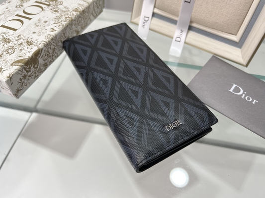 এমবসড উল্লম্ব সিডি খ্রিস্টান Dior Mens ওয়ালেট ডায়মন্ড Zippered