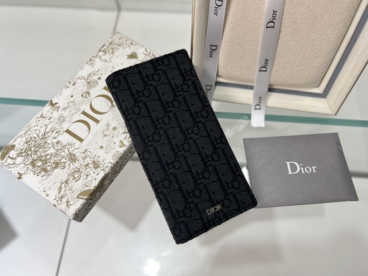 এমবসড উল্লম্ব সিডি খ্রিস্টান Dior Mens ওয়ালেট ডায়মন্ড Zippered