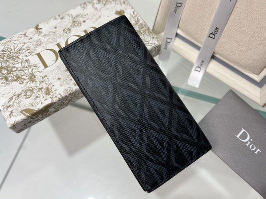 এমবসড উল্লম্ব সিডি খ্রিস্টান Dior Mens ওয়ালেট ডায়মন্ড Zippered