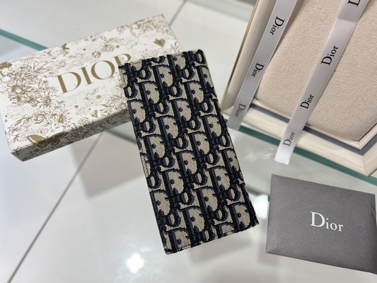 এমবসড উল্লম্ব সিডি খ্রিস্টান Dior Mens ওয়ালেট ডায়মন্ড Zippered