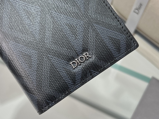 এমবসড উল্লম্ব সিডি খ্রিস্টান Dior Mens ওয়ালেট ডায়মন্ড Zippered
