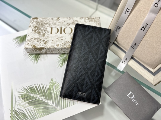 এমবসড উল্লম্ব সিডি খ্রিস্টান Dior Mens ওয়ালেট ডায়মন্ড Zippered