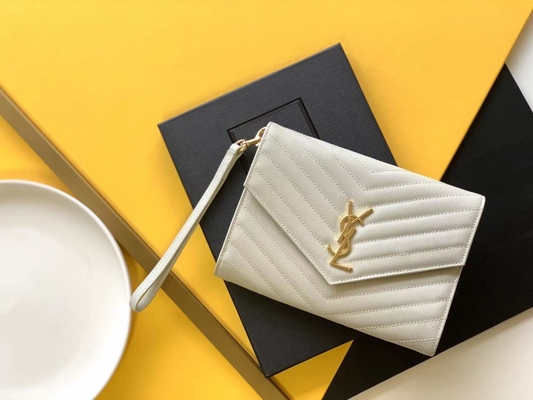 ক্যাভিয়ার YSL মনোগ্রাম কুইল্টেড লেদার এনভেলপ ক্লাচ ব্যাগ