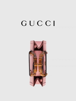 গোলাপী চামড়া GG Gucci ডায়ানা বাঁশ ব্যাগ হ্যান্ডব্যাগ OEM