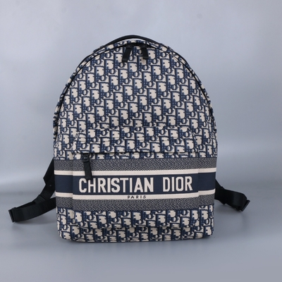 ডিজাইনার ছোট Diortravel ব্যাকপ্যাক নীল Dior Oblique Jacquard