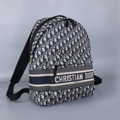 ডিজাইনার ছোট Diortravel ব্যাকপ্যাক নীল Dior Oblique Jacquard