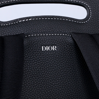 পুরুষদের অপরিহার্য খ্রিস্টান Dior গ্যালপ ব্যাকপ্যাক কালো দানাদার চামড়া বাছুর